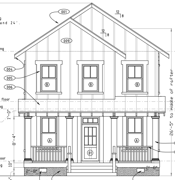 Drawing of front of house