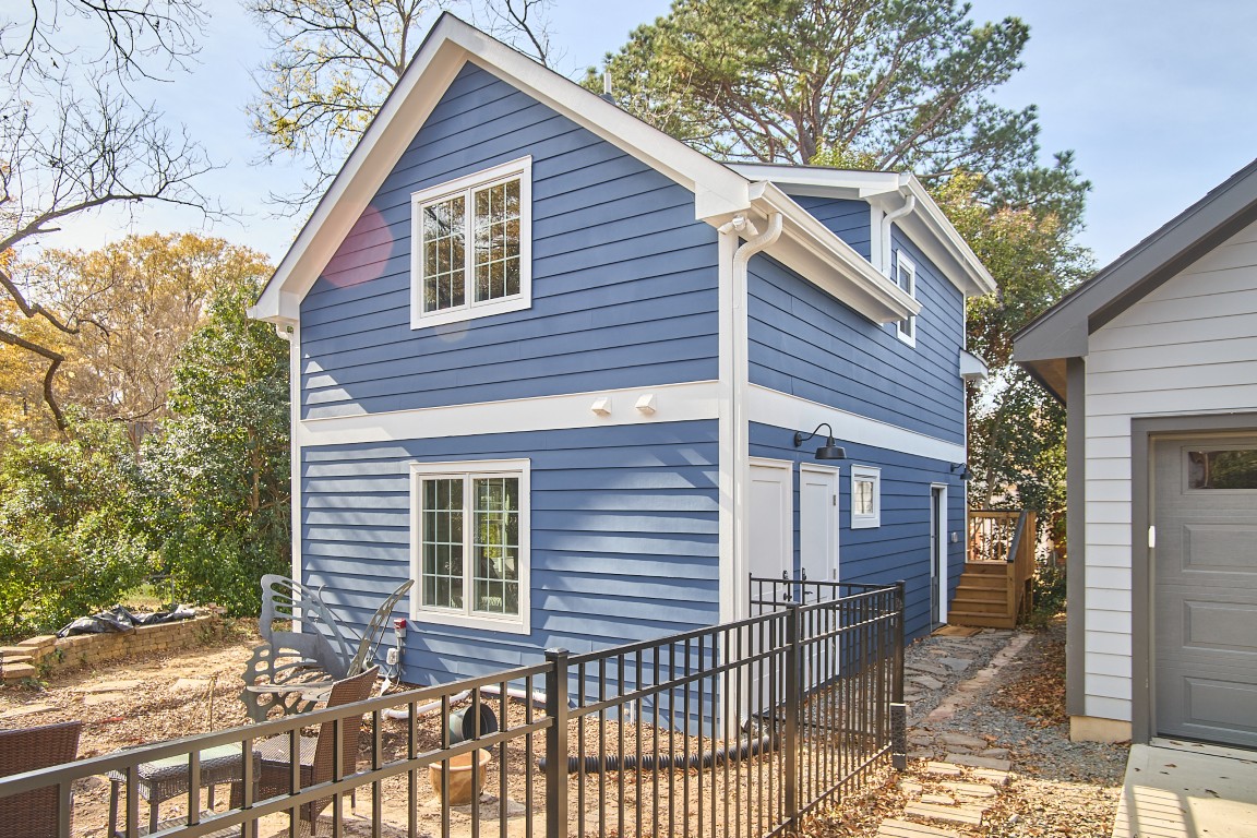 Blue two-story ADU